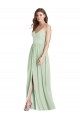 Purchase Soft Chiffon A-Line Long Sleeveless Criss Cross Back Semi Formal Evening Dress