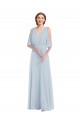 Purchase Soft Chiffon A-Line Long Half Sleeves Evening Dress
