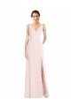 Purchase Stretch Crepe A-Line Long Sleeveless Low Back Black Tie Evening Dress