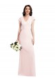 Purchase Stretch Crepe A-Line Long Cap Sleeves Formal Evening Dress