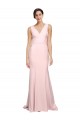 Purchase Stretch Crepe A-Line Sweep Train Sleeveless V-Back Semi Formal Evening Dress