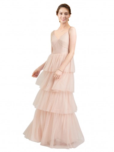 Purchase Tulle A-Line Long Sleeveless Semi Formal Evening Dress