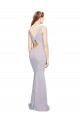 Purchase Stretch Crepe Mermaid Long Sleeveless Keyhole Back Arctic Lilac Prom Dresses