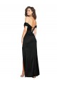 Purchase Silky Satin A-Line Long Sleeveless Low Back Black Prom Dresses