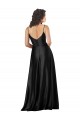 Purchase Silky Satin A-Line Long Sleeveless V-Neck Low Back Prom Dresses