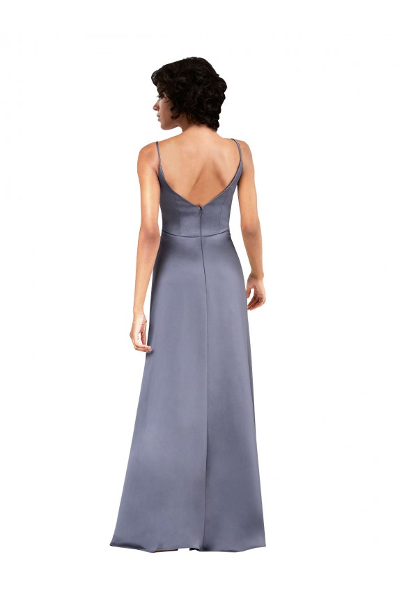 Purchase Silky Satin Column Long Sleeveless Formal Evening Dress
