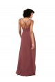 Purchase Soft Chiffon Column Long Sleeveless Criss Cross Open Back Black Evening Dresses