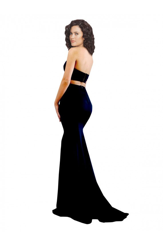 Purchase Stretch Crepe Mermaid Long Sleeveless Low Back Prom Dresses