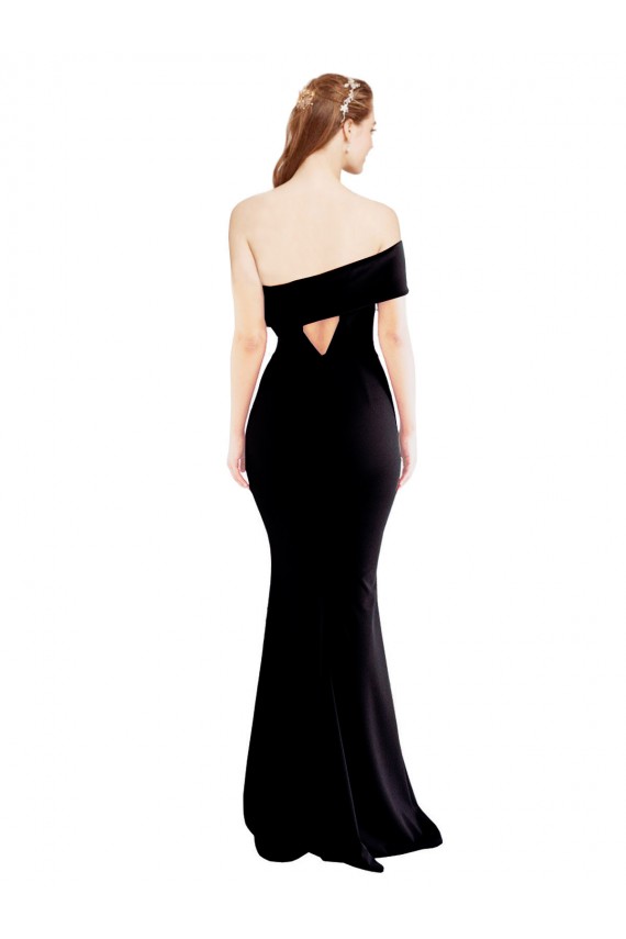 Purchase Stretch Crepe Mermaid Long Sleeveless Keyhole Back Prom Dresses