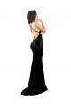 Purchase Sequin Mermaid Long Sleeveless Criss Cross Open Back Black Tie Evening Dress