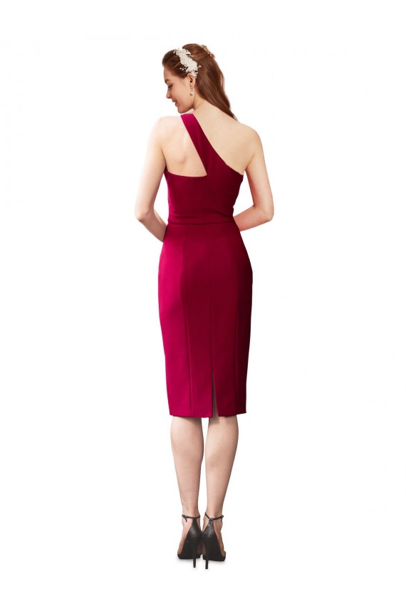 Purchase Stretch Crepe Sheath Cocktail Length Sleeveless Black Prom Dresses
