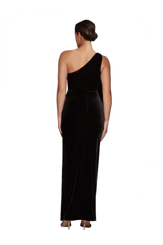 Purchase Stretch Velvet Sheath Long Sleeveless Formal Evening Dress