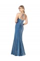 Purchase Stretch Velvet Sheath Long Sleeveless Criss Cross Back Formal Evening Dress