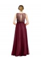 Purchase Tulle A-Line Long Sleeveless Keyhole Back Semi Formal Evening Dress