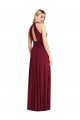 Purchase Soft Chiffon A-Line Sleeveless Burgundy Semi Formal Evening Dress