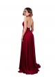 Purchase Spandex A-Line Long Sleeveless Open Back Side Slit Prom Dresses