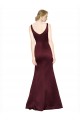 Purchase Satin A-Line Long Sleeveless Low Back Black Tie Evening Dress