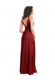 Purchase Stretch Satin A-Line Long Sleeveless V-Back Formal Dress