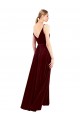 Purchase Stretch Velvet A-Line Long Sleeveless V-Back Evening Dress