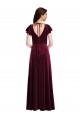 Purchase Stretch Velvet A-Line Long Flutter Sleeves Semi Formal Evening Dress