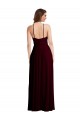 Purchase Soft Chiffon A-Line Long Sleeveless Burgundy Gold Low Back Semi Formal Evening Dress