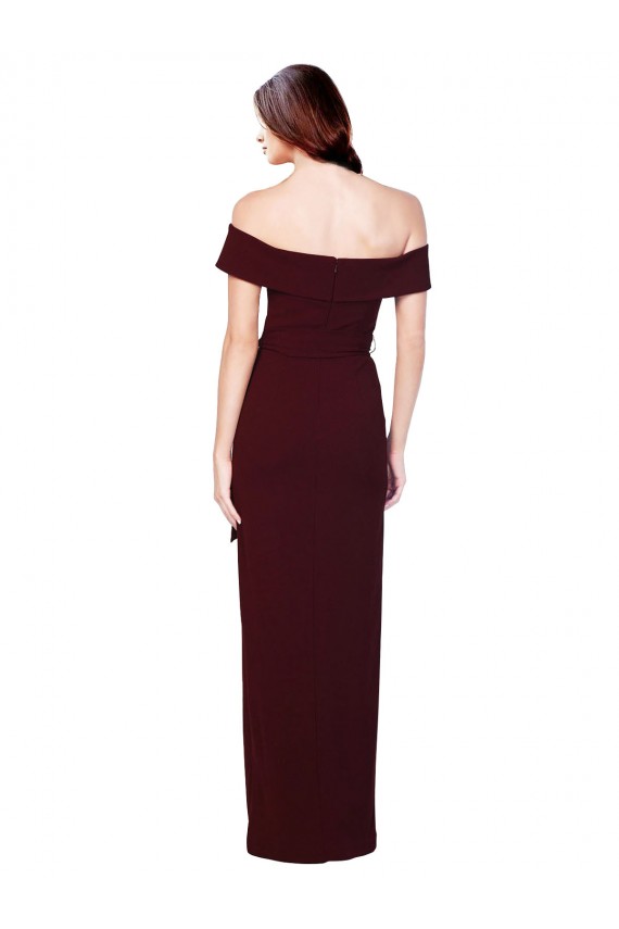 Purchase Stretch Crepe Mermaid Long Sleeveless Off the Shoulder Low Back Prom Dresses