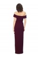 Purchase Stretch Crepe Sheath Long Sleeveless Low Back Burgundy Gold Prom Dresses