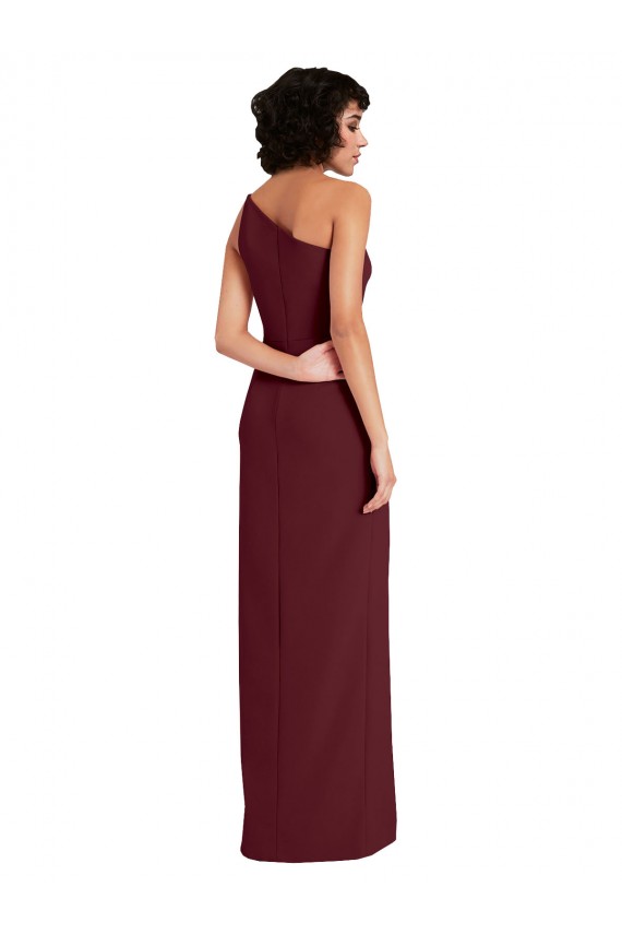 Purchase Stretch Crepe Sheath Long Sleeveless Daring Slit Prom Dresses