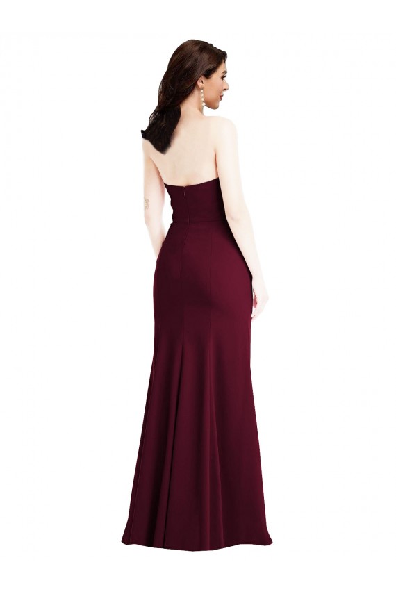 Purchase Stretch Crepe Trumpet Long Sleeveless Semi Formal Evening Dress