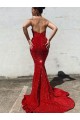 Purchase Velvet Sequin Mermaid Court Train Sleeveless Long Evening Dress