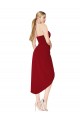 Purchase Stretch Crepe Mermaid Knee Length Sleeveless Burgundy Prom Dresses