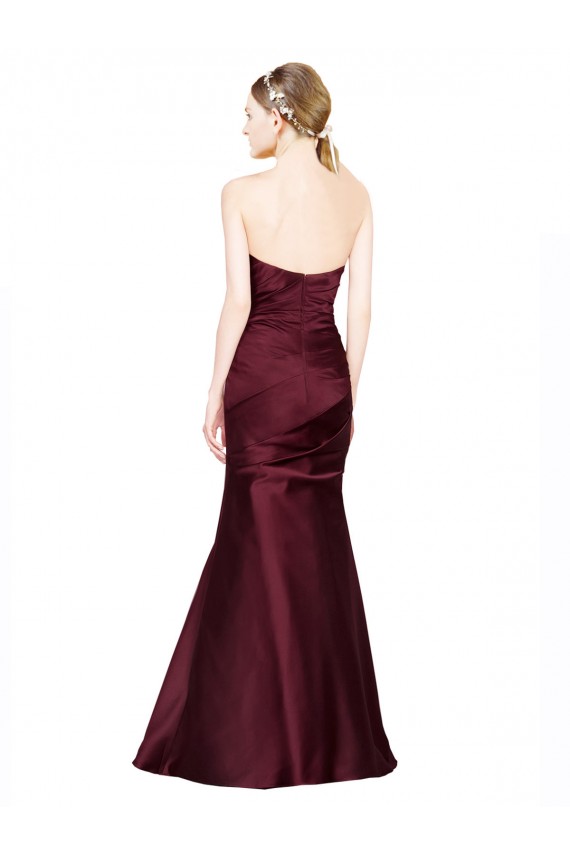 Purchase Satin Mermaid Long Sleeveless Low Back Formal Evening Dress