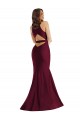 Purchase Silky Satin Mermaid Long Sleeveless Open Back Burgundy Prom Dresses