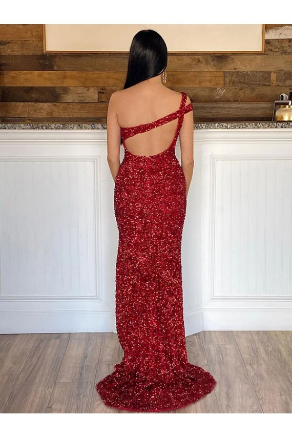 Purchase Velvet Sequin Sheath Sweep Train Sleeveless Long Prom Dress