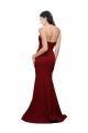 Purchase Stretch Crepe Sheath Long Sleeveless Low Back Burgundy Prom Dresses