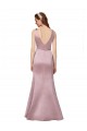 Purchase Satin Sheath Long Sleeveless V-Back Formal Evening Dress