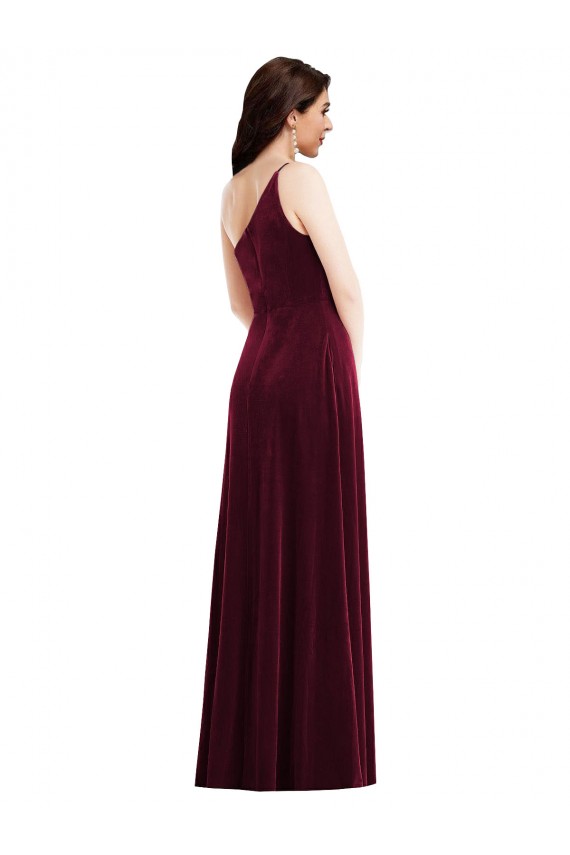 Purchase Stretch Velvet Trumpet Long Sleeveless Black Tie Evening Dress