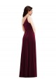 Purchase Stretch Velvet Trumpet Long Sleeveless Black Tie Evening Dress