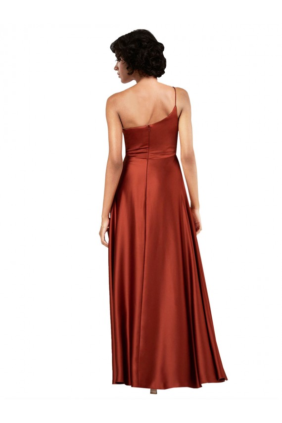 Purchase Silky Satin Long A-Line Sleeveless Black Tie Evening Dress