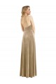 Purchase Stretch Velvet A-Line Long Sleeveless Open Back Semi Formal Evening Dress