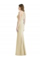 Purchase Stretch Crepe Trumpet Long Sleeveless Criss Cross Open Back Semi Formal Evening Gown