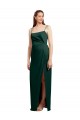 Purchase Stretch Satin Column Long Sleeveless Low Back Formal Evening Dress