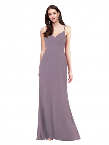 Purchase Soft Chiffon Column Long Sleeveless Criss Cross Open Back Formal Evening Dress