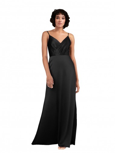 Purchase Silky Satin Column Long Sleeveless Formal Evening Dress