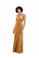 Purchase Stretch Velvet Column Long Sleeveless V-Back Black Tie Evening Dress
