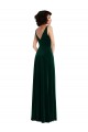 Purchase Stretch Velvet A-Line Long Sleeveless V-Back Front Slit Prom Dresses