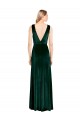 Purchase Stretch Velvet A-Line Long Sleeveless V-Back Evening Gown