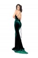 Purchase Stretch Velvet Mermaid Sweep Train Sleeveless Low Back Formal Evening Dress