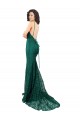Purchase Lace Mermaid Long Sleeveless Open Back Black Tie Evening Dress