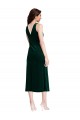 Purchase Stretch Velvet Sheath Midi Length Sleeveless V-Back Evening Dress